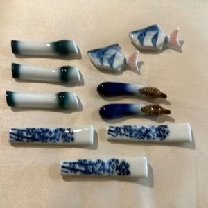 Vintage lot of 10 Porcelain Chopstick Holders
